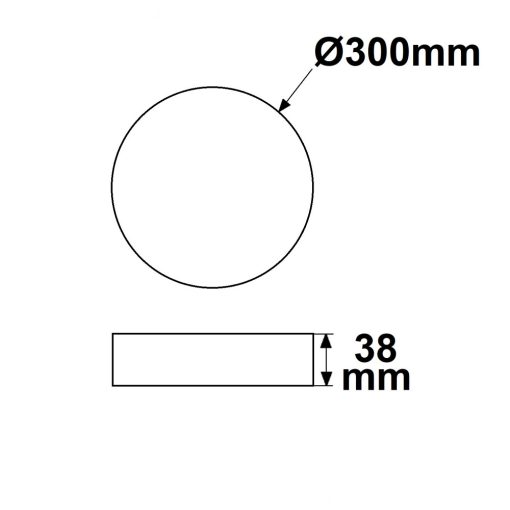 LED mennyezeti lámpa, fehér, 24 W, kerek, 300 mm, semleges fehér, dimmelheto