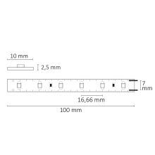 LED SIL825 flexibilis szalag, 24V, 2,4W, IP20, melegfehér, 10m tekercs, 60 LED/m