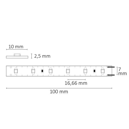 LED SIL825 flexibilis szalag, 24V, 2,4W, IP20, melegfehér, 10m tekercs, 60 LED/m