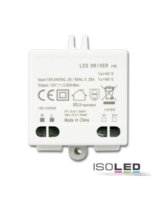 LED trafó 12V/DC, 0-10W, SELV