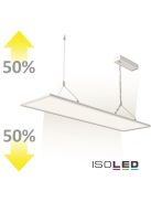 LED Office függesztett lámpa, Up+Down, 20+20 W, 30x120 cm, fehér, UGR<19, 3000K, dimmelheto