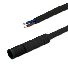 Mini-Plug csatlakozó foglalat female, 1m, 2x0,75, IP54, fekete, max. 48V/6A
