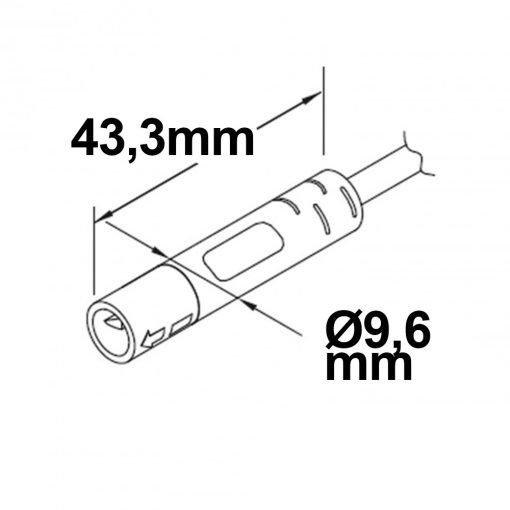 Mini-Plug csatlakozó foglalat female, 1m, 2x0,75, IP54, fekete, max. 48V/6A