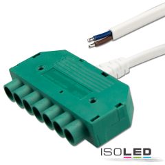   Mini-Plug 6-utas elosztó female, 1m, 2x0,75, IP54, fehér-zöld, max. 48V/6A
