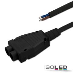   Mini-Plug 2-utas elosztó female, 1m, 2x0,75, IP54, fekete, max. 48V/6A