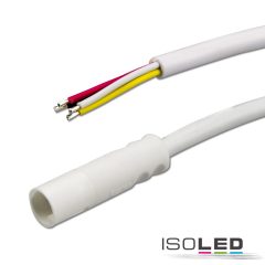   Mini-Plug RGB csatlakozó foglalat female, 1 m, 4 pólusú, IP54, fehér, max. 48V/6A