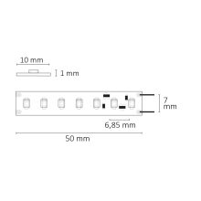 LED CRI930 teljes spektrumú lineáris flexibilis szalag, 24V, 14W, IP20, meleg fehér, 160 LED/m