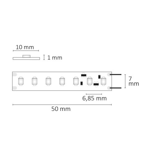 LED CRI930 teljes spektrumú lineáris flexibilis szalag, 24V, 14W, IP20, meleg fehér, 160 LED/m