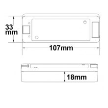 Sys-Pro PUSH/FUNK hálózati PWM dimmer, 1 csatornás, 5-36V DC 8A
