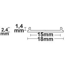 LED SURF15 FLEX konstrukciós profil, eloxált alumínium, 200 cm