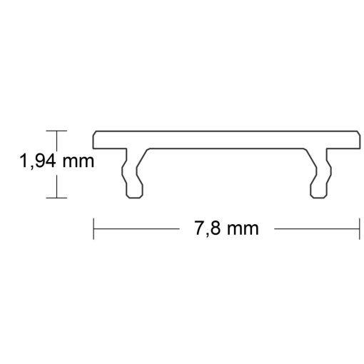COVER24 fedél opál/szatinált felszerelt 200cm a SURF6/LAMP40/FURNIT6 profilhoz