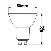 GU10 LED szpot fényforrás, SUNSET, 5,5 W, 60°, 2200-3000K, CRI90, dim-to-warm