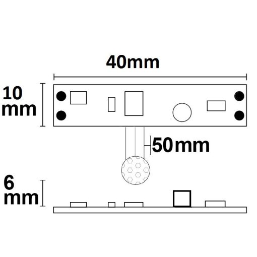 LED Mini kapcsoló PIR mozgásérzékelovel, készenléti szinttel, 12-24 V DC 5 A