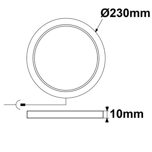 LED mélysugárzó Flex 23W, prizmás, 120°, 50-210mm lyukkivágás, semleges fehér
