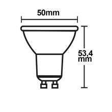 GU10 LED szpot fényforrás, 3 W, 270°, opál, meleg fehér, dimmelheto