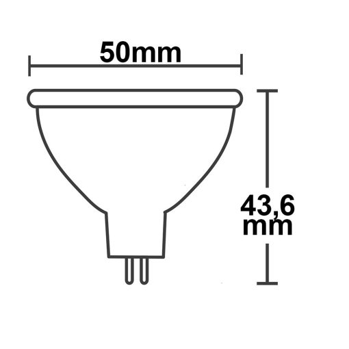 MR16 LED szpot fényforrás, 3,5 W, 270°, opál, meleg fehér