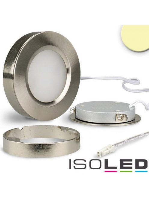 LED slim süllyesztheto/felületre szerelt lámpa MiniAMP, ezüst,3W,24V DC,IP52,meleg fehér,dimmelheto