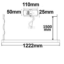 LED Frame függesztett lámpa, 40 W, fekete, ColorSwitch 3000 | 4000 | 5700 K