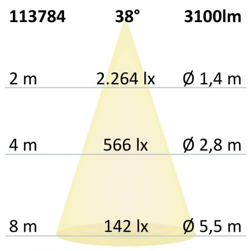 LED mélysugárzó üzletekbe "Sphere", 35 W, kifordítható, fehér, meleg fehér