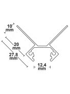 LED csempeprofil külso sarok,  H:200 cm