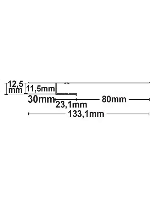 LED kész profil rejtett világítás 80,  H:200 cm