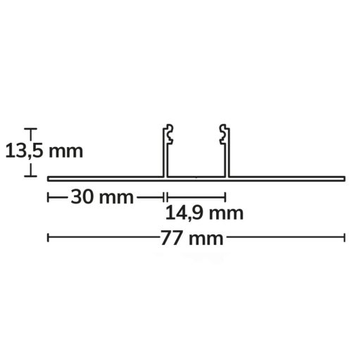 LED kész T-profil 14, 200 cm