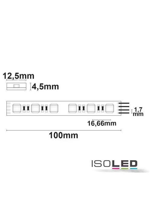LED AQUA RGB+WW flexibilis szalag, 24 V, 19 W, IP68, 4 az 1-ben chip