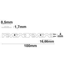 LED CRI927 flexibilis szalag Curve, 24V 12W, IP20 meleg fehér, szögekhez és sarkokhoz, 60 LED/m