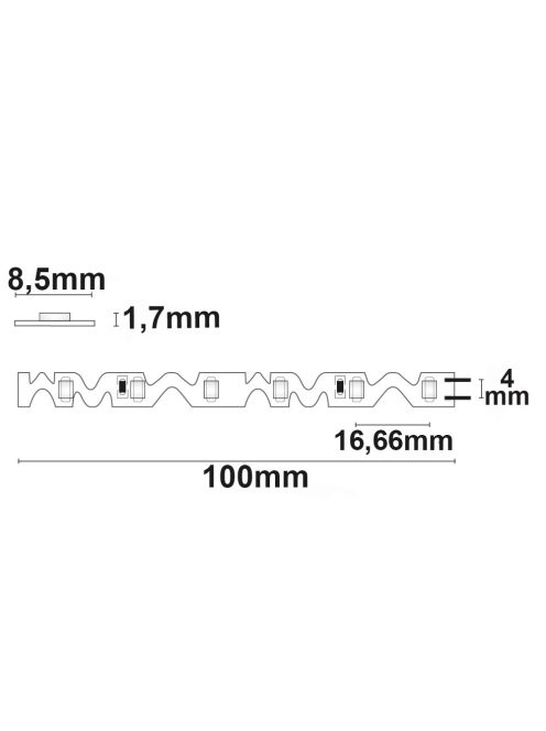 LED CRI927 flexibilis szalag Curve, 24 V, 12 W, IP20 meleg fehér, sarkokhoz és szögekhez