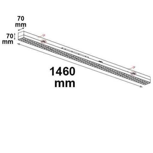 FastFix LED lineáris lámpa S 1,5m, 25-75 W, 4000 K, 30°,UGR<19, 1-10 V dimmelheto