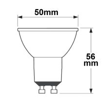 GU10 LED szpot fényforrás 5 W, 45°, prizmás, meleg fehér, dimmelheto
