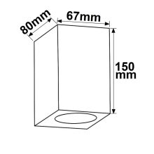 Kültéri fali lámpa, fel/le, IP54, 2xGU10, homok fekete