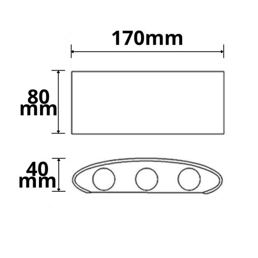 Kültéri LED fali lámpa, fel/le, IP54, 6*1 W CREE, homok fehér, meleg fehér