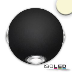   Kültéri LED fali lámpa,fel/le, IP54, 4*1 W, homok fekete, meleg fehér