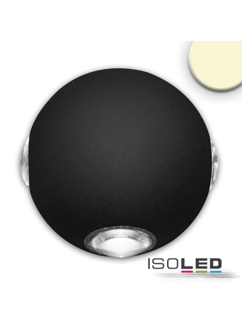 Kültéri LED fali lámpa,fel/le, IP54, 4*1 W, homok fekete, meleg fehér