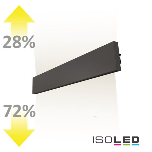LED fali lámpa, lineáris 600, 25 W, fekete, meleg fehér