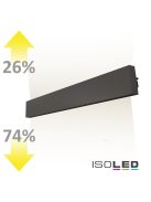 LED fali lámpa, lineáris 900, 30 W, fekete, meleg fehér