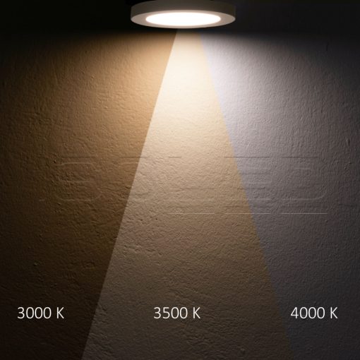 LED süllyesztett/felületre szerelt lámpa Slim Flex, 6 W, ColorSwitch 3000K|3500k|4000K, fehér