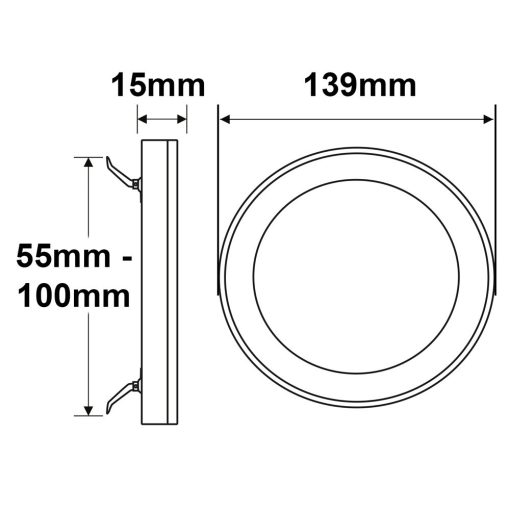 LED süllyesztett/felületre szerelt lámpa Slim Flex, 6 W, ColorSwitch 3000K|3500k|4000K, fehér