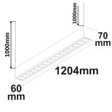 LED felszíni/függo lámpa Linear Rács 40W, sorolható, fehér, ColorSwitch 3000|3500|4000K