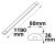   Felületre szerelheto lámpa 120cm, 40W, IP42, Color Switch 3000|3500|4000K
