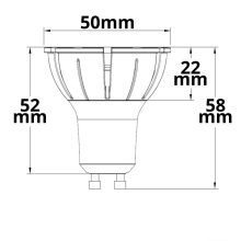 GU10 LED szpot fényforrás, 7WCOB, 10°, 3000K, dimmelheto