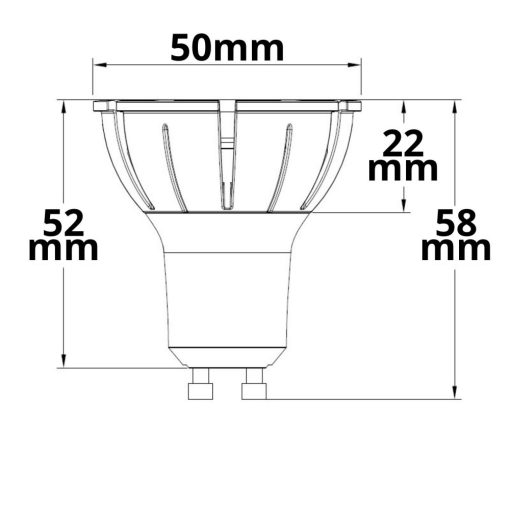 GU10 LED szpot fényforrás, 7WCOB, 10°, 4000K, dimmelheto