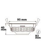 LED aszimmetrikus süllyesztett szpotlámpa, fehér, 8W, 50°, IP44, kerek, meleg fehér, dimmelheto