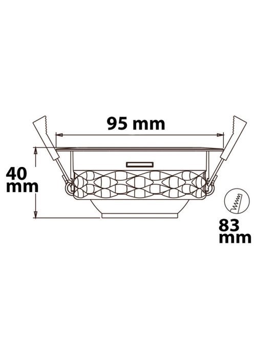 LED aszimmetrikus süllyesztett szpotlámpa, fehér, 8W, 50°, IP44, kerek, meleg fehér, dimmelheto