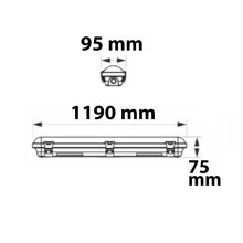 LED lámpatest IP65, 25-40W Powerswitch, Colorswitch 120cm