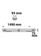 LED lámpatest IP65, 35-60W Powerswitch, Colorswitch 150cm