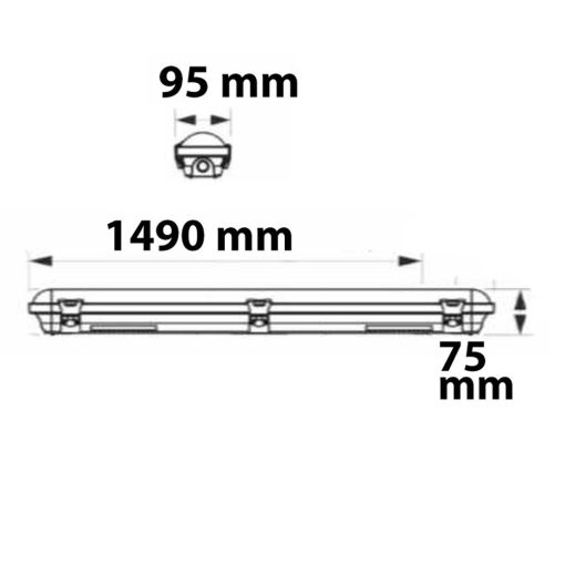 LED lámpatest IP65, 35-60W Powerswitch, Colorswitch 150cm