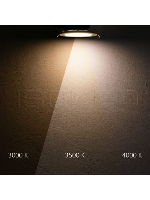 LED-es lefelé világító lámpa csökkentett káprázással, 18W, kerek, DN145, CRI90, színváltó 3000K|3500K|4000K, dimmelheto