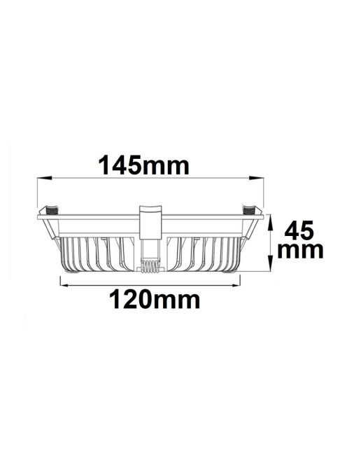 LED-es lefelé világító lámpa csökkentett káprázással, 18W, kerek, DN145, CRI90, színváltó 3000K|3500K|4000K, dimmelheto